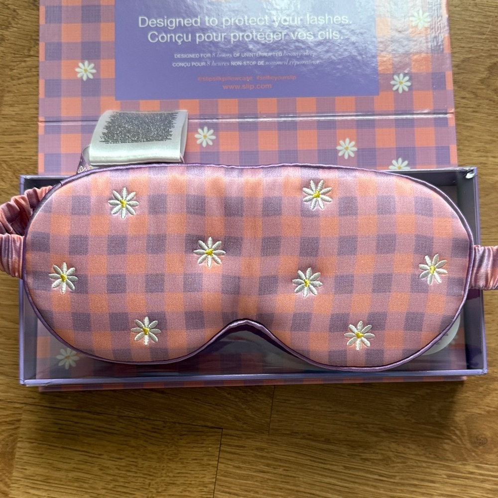 Slip Pink and Purple Checkered Sleep Mask